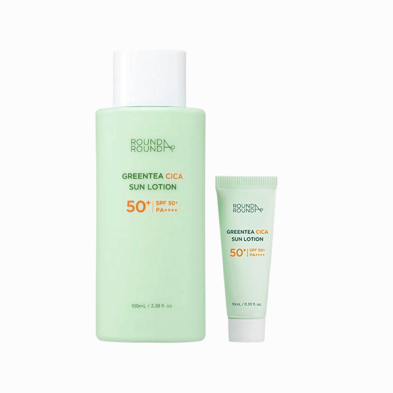 Round and Round Greentea Cica Sun Lotion Set